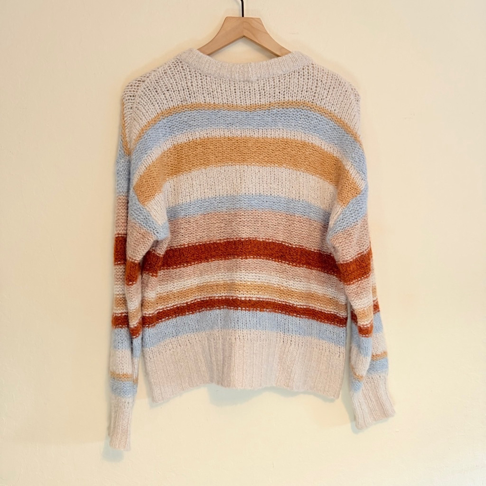 American Eagle Women's Colorful Striped Oversized Sweater Size Medium - Picture 2 of 6